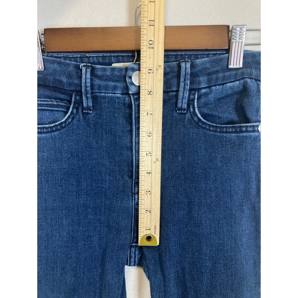 Boho Chic BCBGMAXAZRIA Womens 25 Blue High Rise Raw Hem Flare Jeans RMH2232107 - Picture 7 of 12